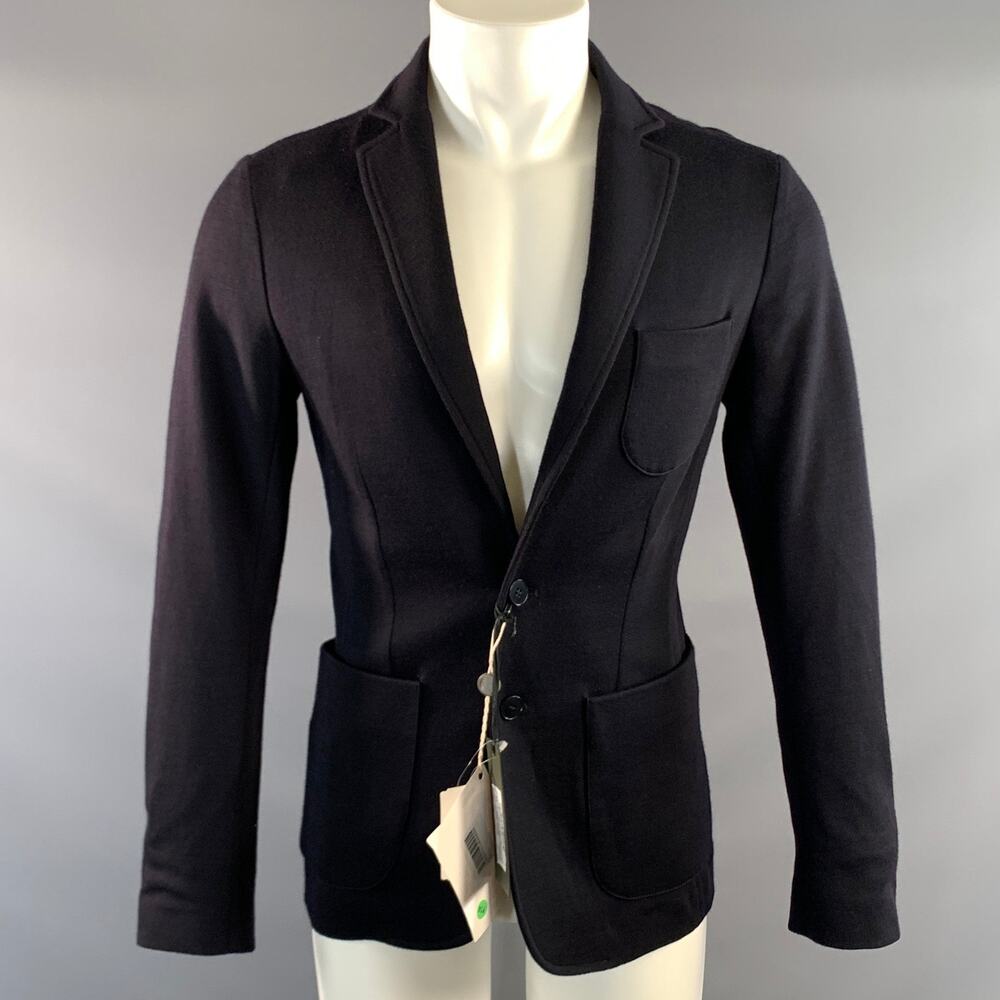 Z ZEGNA Size 34 Navy Wool Blend Blazer Jacket